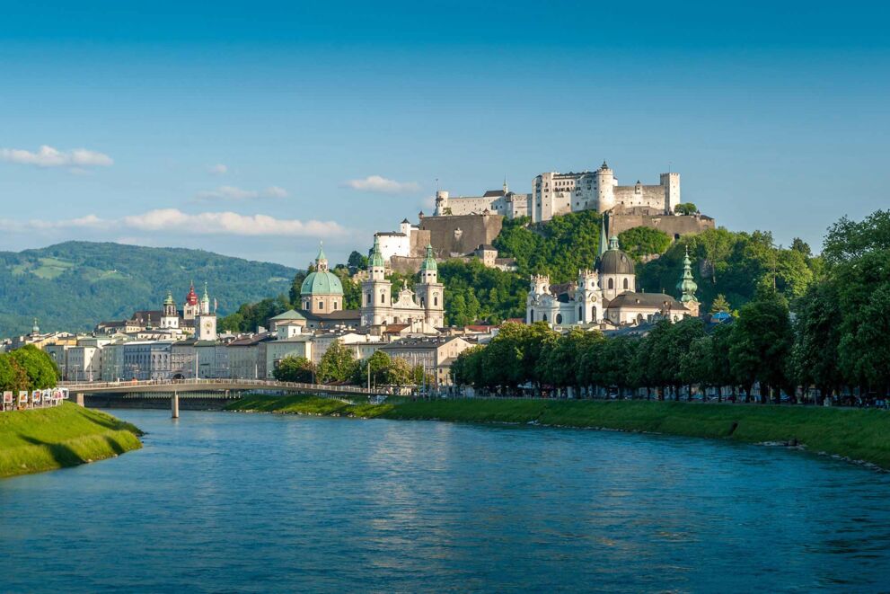 Salzburg mit ihrem Wahrzeichen der Festung 