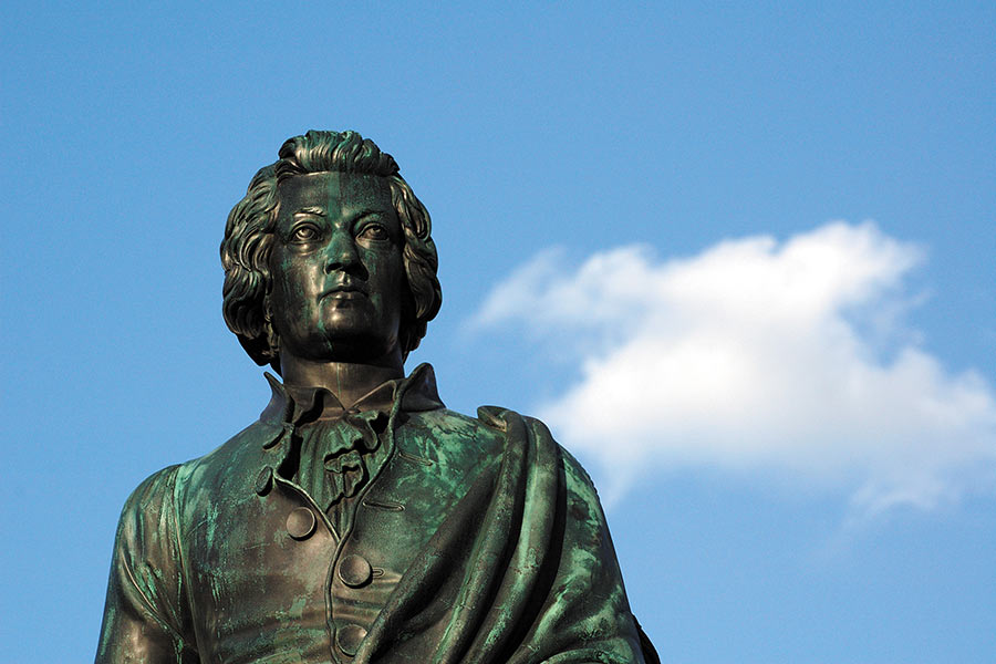 Statue von W. A. Mozart in Salzburg Statue von Wolfgang Amadeus Mozart