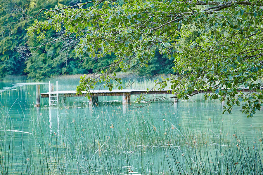 Hotel Seehof im Salzkammergut Badesteg des Seehof Hotels im Salzkammergut